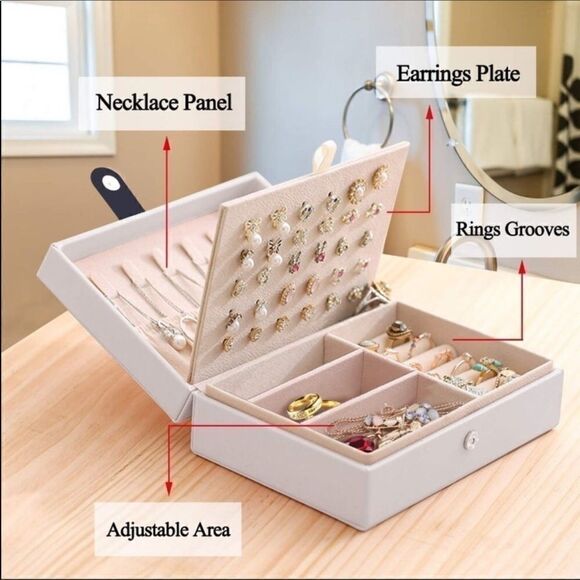 Small Travel Jewelry Box Organizer - Picture 4 of 8